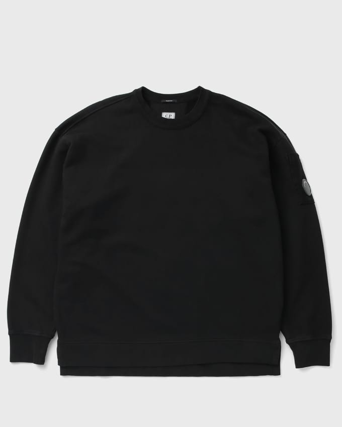 BRUSHED AND EMERIZED DIAGONAL FLEECE MIXED BOXY HALF ZIP LENS SWEATSHIRT