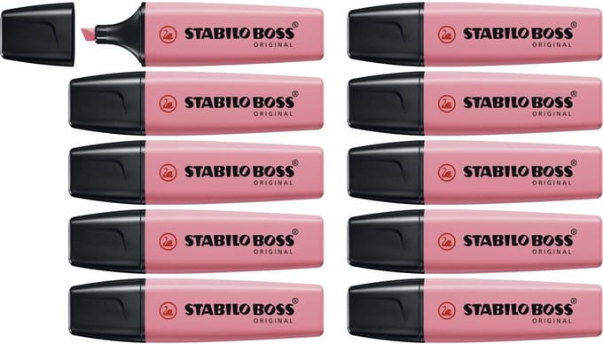 STABILO BOSS ORIGINAL - Markeerstift - Pastel - Kersenbloesem Roze - Doos 10 Stuks