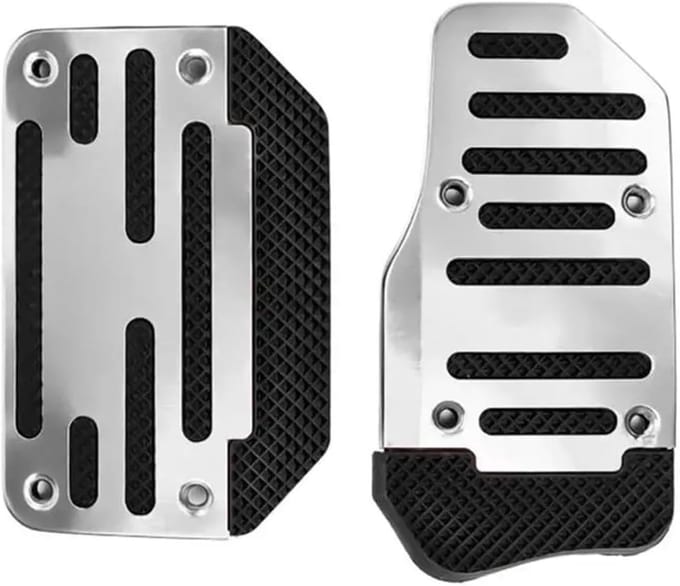 Pedaal Covers - Auto Accessoires - Verbeterde Grip - Antislip Oppervlak - Universele Set - Zilver