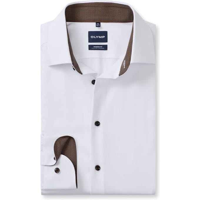 OLYMP Luxor 24/Seven Overhemd, Modern Fit, New Kent, Wit
