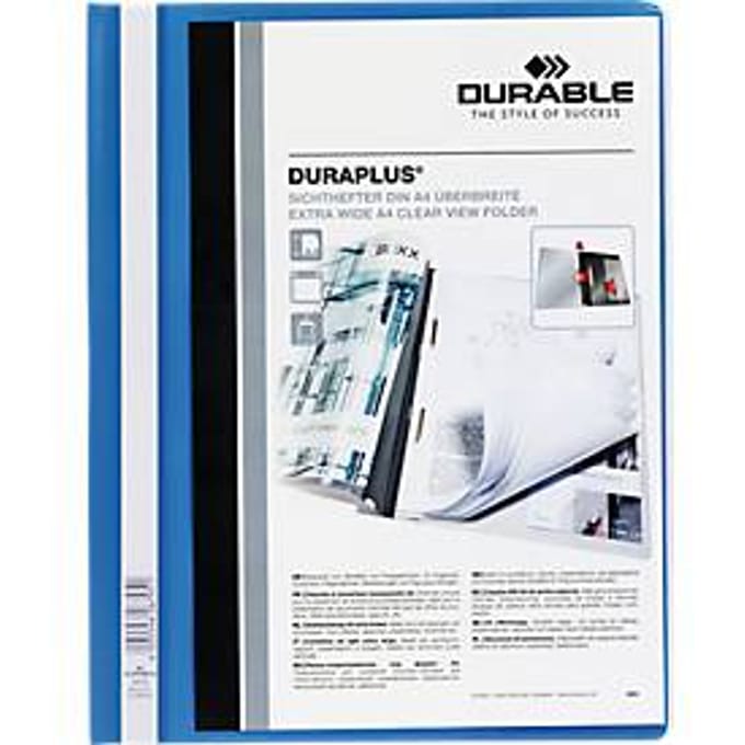 DURABLE presentatiemap DURAPLUS extra breed, pvc-hardfolie, 25 stuks, blauw