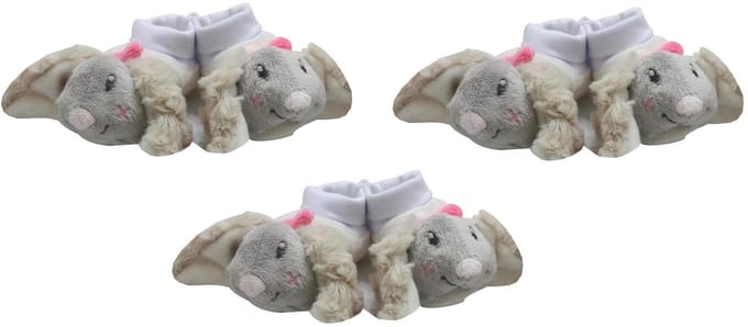 Konijntje - slippers - pantoffels - ecru - set van 3 paar