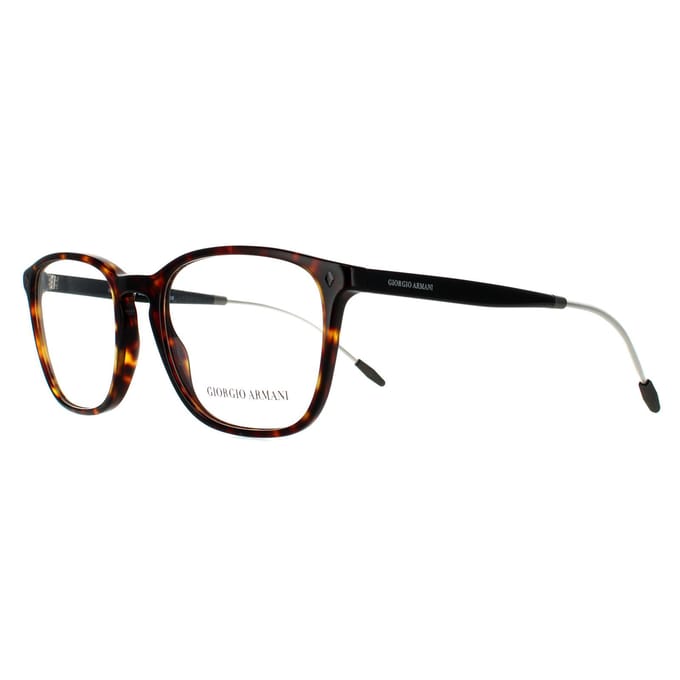Giorgio Armani rechthoekige heren Dark Havana -bril Frames