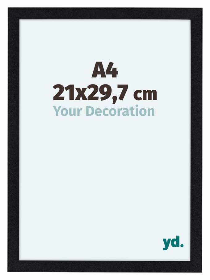 Your Decoration - Fotolijst A4 21x 29,7 cm - MDF - Zwart Mat - Como