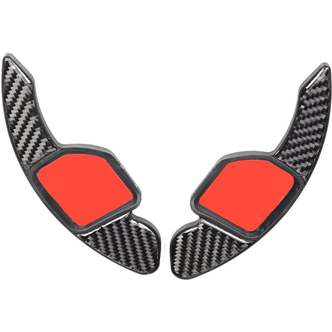 Paire de Couvercles de Palettes de Volant en Fibre de Carbone Adaptés pour A3 A4L 2013 2016 red