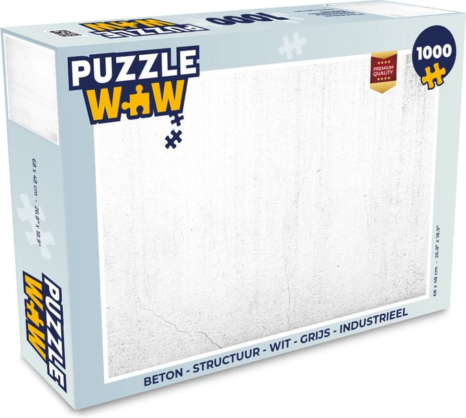 Puzzel Beton - Structuur - Wit - Grijs - Industrieel - Legpuzzel - Puzzel 1000 stukjes volwassenen