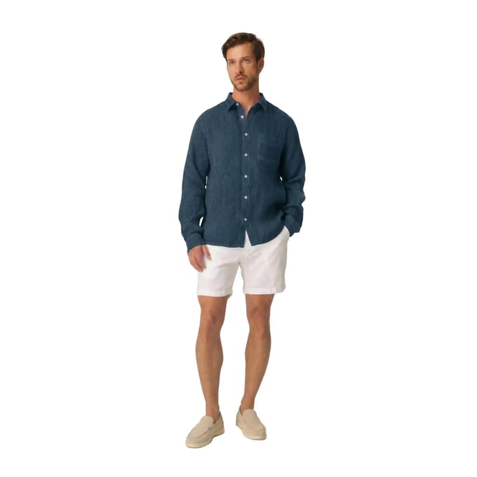 Shirt met lange mouwen Haris Cotton Front Pocket