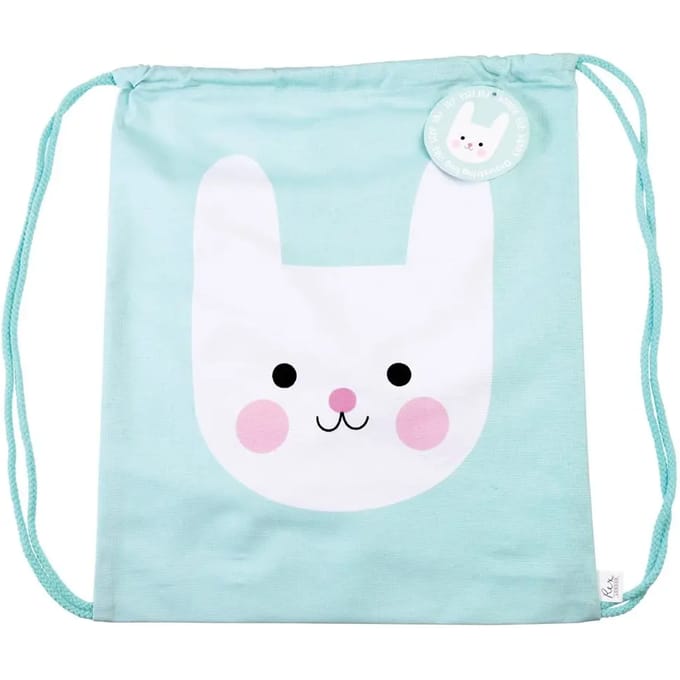Rex London - Bonny het Konijn - Turnzak / Gymtas / Zwemtas / Rugtas - Handig rijgkoord - 100% katoen - 12 liter - Bonny the Bunny