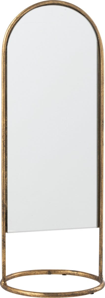 J-Line spiegel Op Voet Daisy - ijzer/glas - goud - 16.5 x 45 cm
