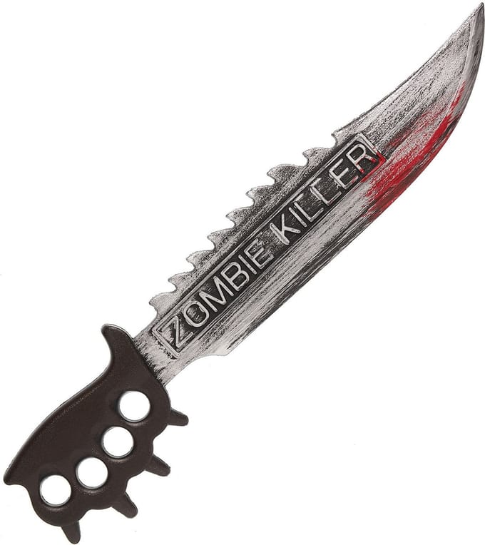 Rubies horror mes met bloed - groot - 50 cm - kunststof - hakmes - Halloween thema