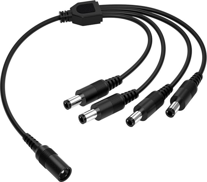4-Way Splitter Kabel - Extension Cable - Voor CCTV Camera, TV Box, Router & Meer - Adapter - 1x DC (V) Naar 4x DC (M)