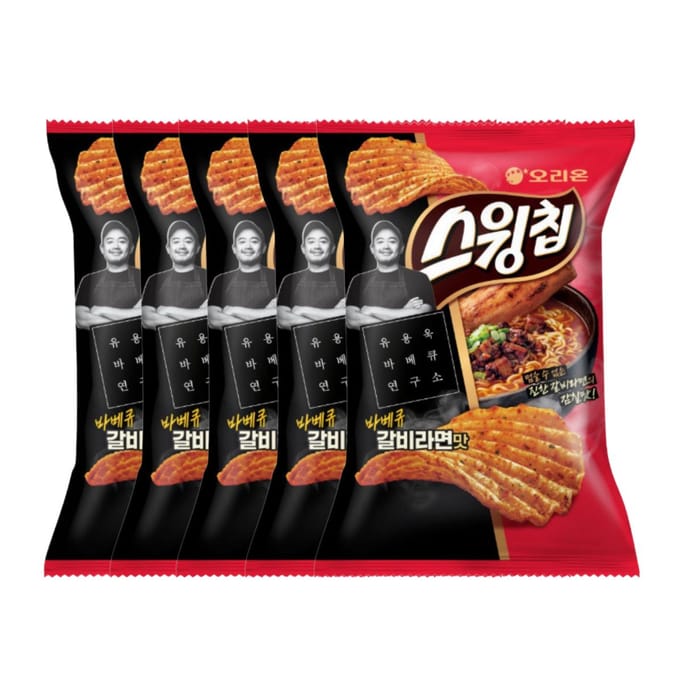 Orion Wing Chips Barbecue Ribs Ramen Smaak Knapperige Snack 105g x 5 Pak