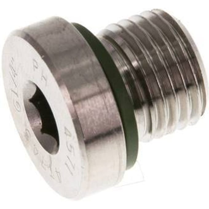 G 1/4'' Buitendraad RVS Plug met Binnenzeskant en FKM Afdichting 400 Bar