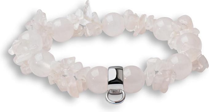 Quiges - Charm Bedel Armband met Stenen 20cm - 925 Zilver - HCB007