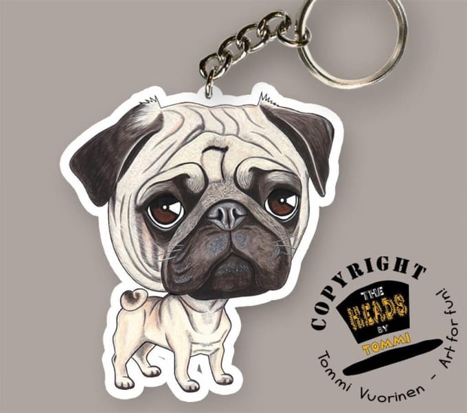 Sleutelhanger Hond Mopshond