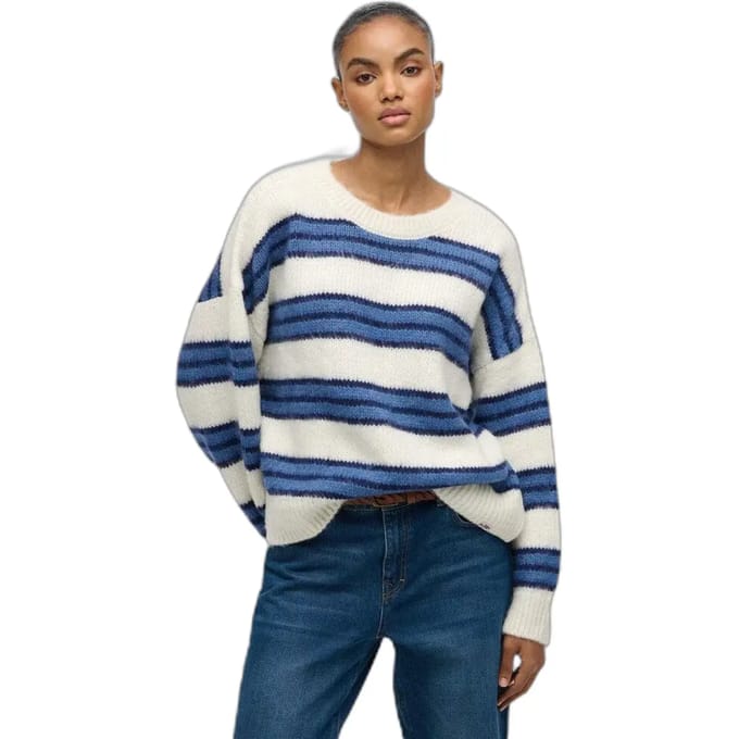 Superdry - Slouchy Gestreepte Gebreide Trui Relaxed Pasvorm - Dames - Sweaters