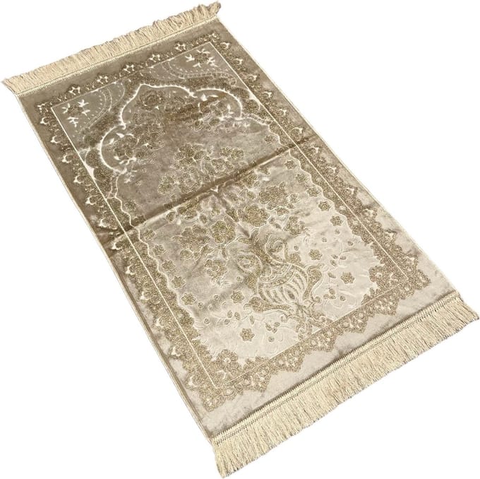 Luxe gebedskleed velvet Glitter Goud
