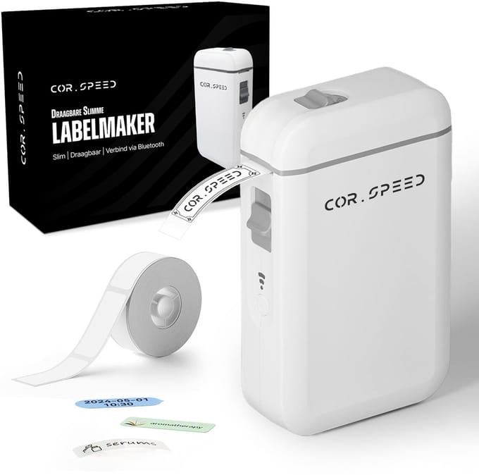 Cor.Speed Bluetooth Labelprinter - Smartphone bediening - Geen toetsenbord