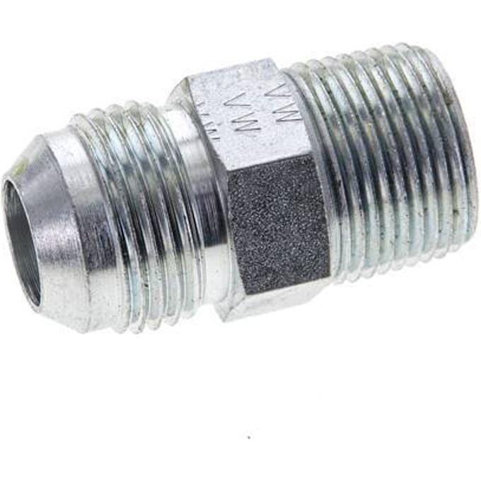 JIC  Dubbele Nippel UN 1-1/16''-12 X 3/4'' NPT Staal 170bar