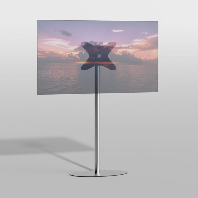 Cavus TV Vloerstatief ELLIPS 150 – geborsteld RVS - hoogte 150cm - VESA 400x300
