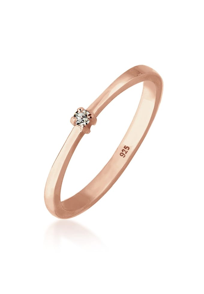 Elli - Ring - 925 Sterling zilver Solitaire Zirkonium - Dames