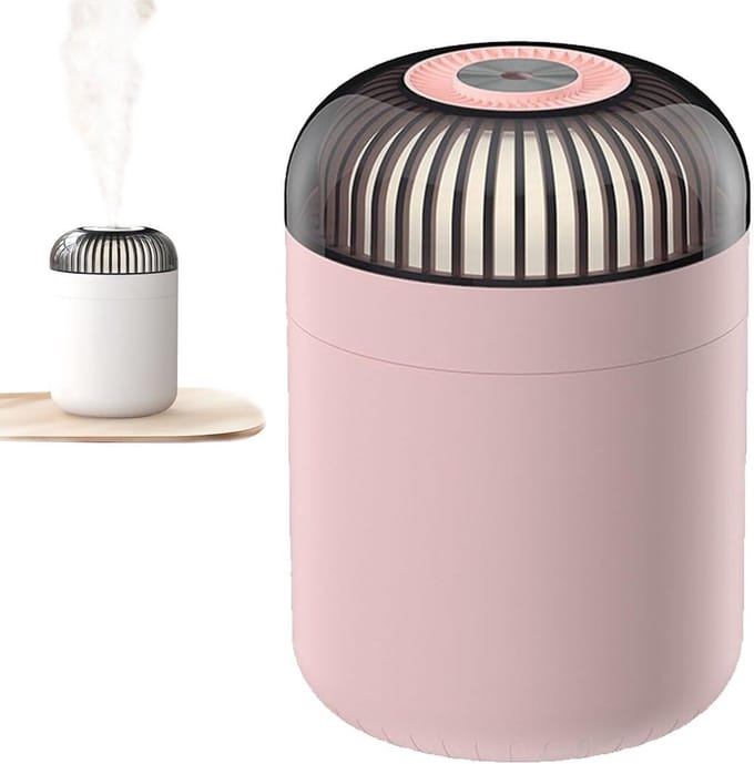 Luchtbevochtiger - Mist diffuser - Droge lucht bestrijden - Stille werking - 500 ml tank - Roze