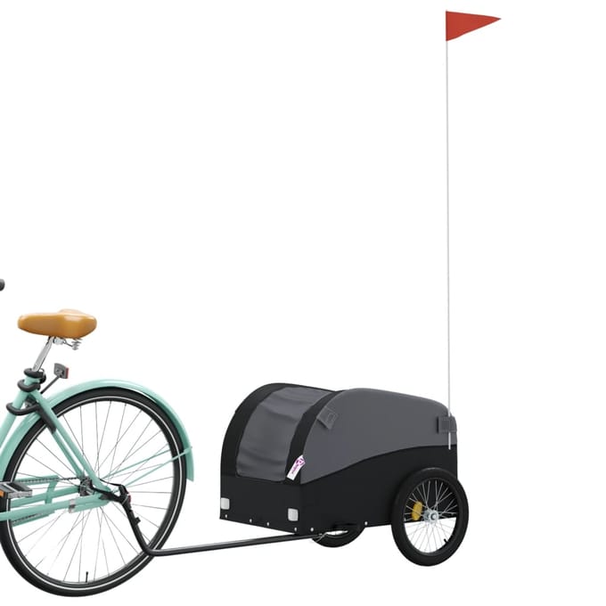 vidaXL - Fietstrailer - 30 - kg - ijzer - zwart