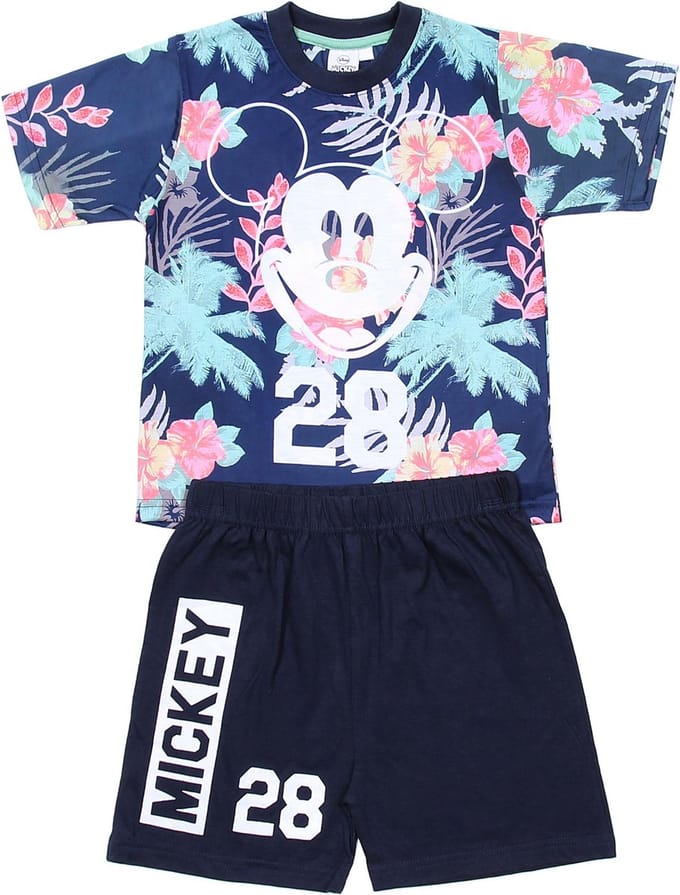 Zwart-blauwe, korte tweedelige pyjama - Mickey Mouse Disney