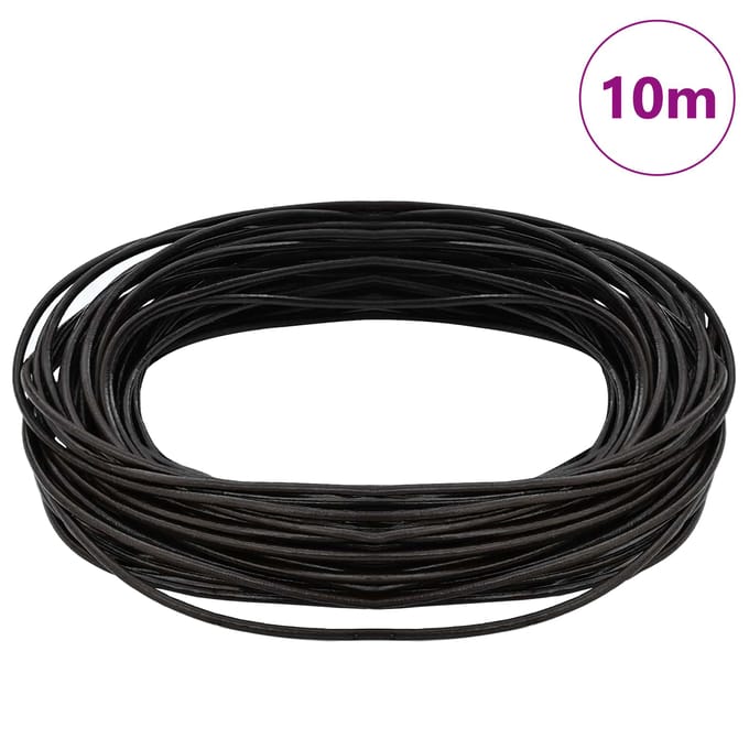 vidaXL Leren Koord 1 Donkerbruin Ø1 mm x 10 m Leer