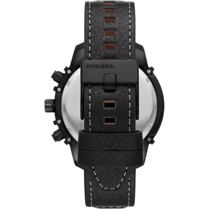 Diesel DZ4576 Griffed Chronograaf Zwart Lederen Horloge 48mm zwart