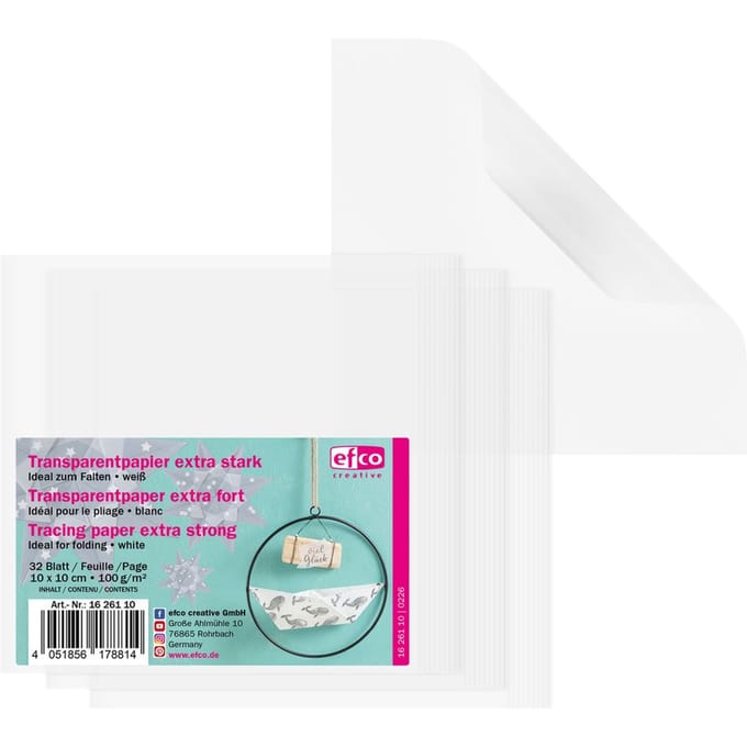 Vouw transparant papier "Extra sterk" - 10 x 10 cm