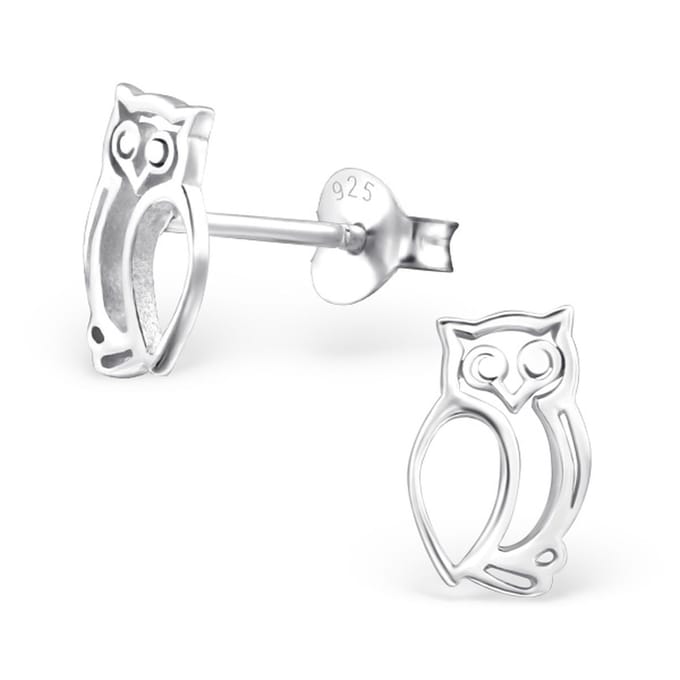 Amanto Oorbellen Elsa - 925 Zilver E-Coating - Uil - 7x20mm
