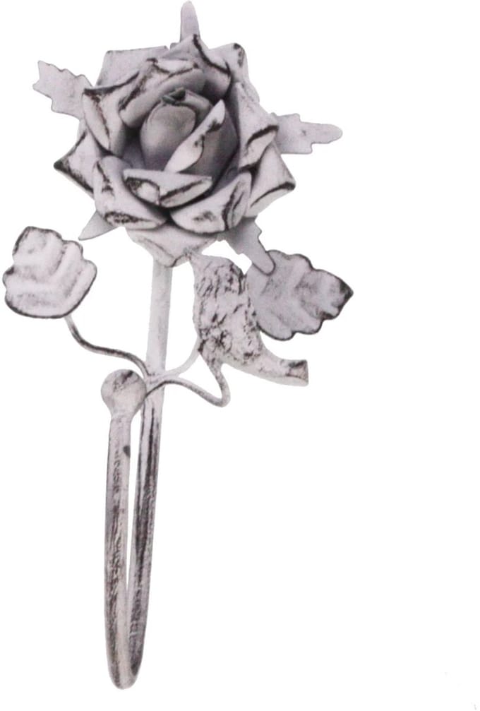 Haak bloem wit 14,5 cm