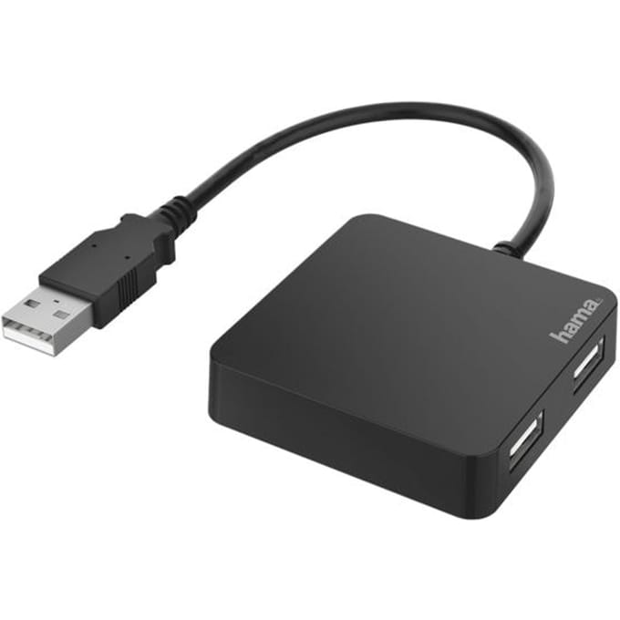 Hama 00200121 USB-hub 4 poorten USB-A USB 2.0 480 MBit/s Zwart