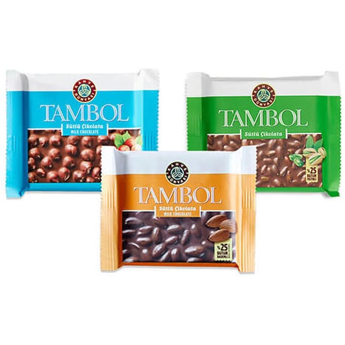 Paquet de 3 chocolats Tambol (Amande-Pistache-Noisette)