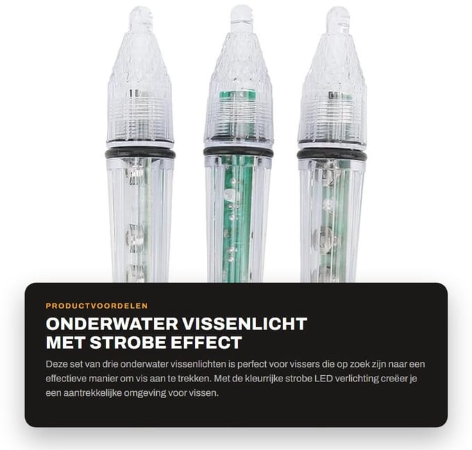 Dailygoods - Onderwater Vissenlicht met Strobe Effect, Set van 3