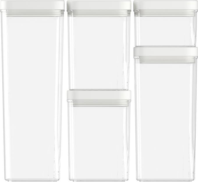 Curver Kara Voorraadbussen - Set 0,5L + 2x1,2L + 1,8L + 2,4L - Wit