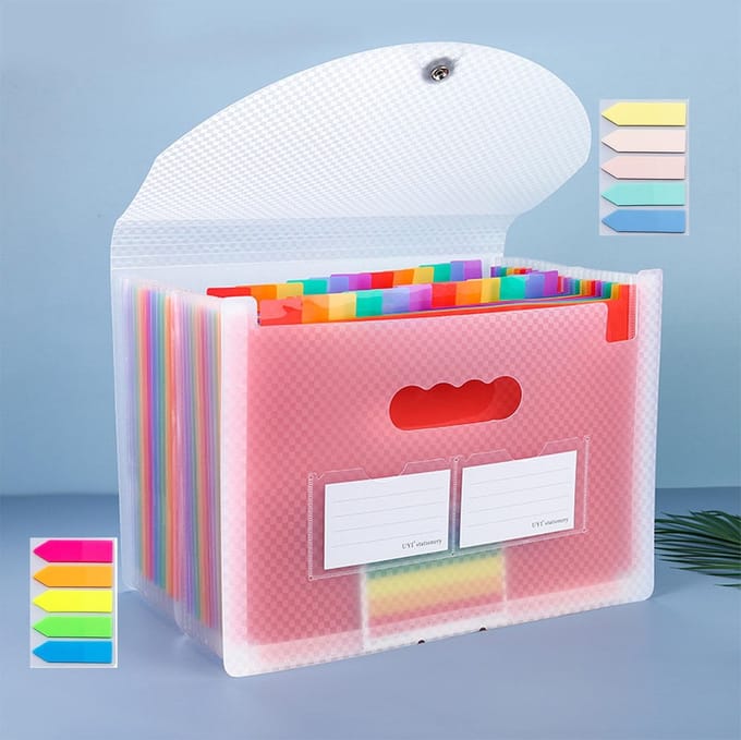 NTHProducts - A4 Document Folder - Document Organizer - Ruime capaciteit - Regenboog - Multifunctionele map - Ideaal voor thuis en kantoor