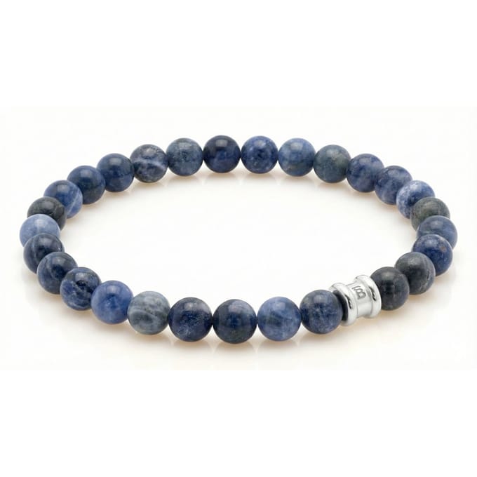STEEL & BARNETT - Kralenarmband Heren - Essential - Matte Sodaliet - Maat L