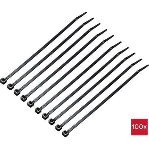 TRU COMPONENTS TC-12523668 Kabelbinder 200 mm 4.6 mm Zwart 100 stuk(s)