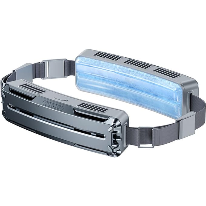 Draagbare Tailleventilator IJskompres Riemventilator USB Oplaadbare Koelventilator Ondersteunt 3-Snelheden grijs