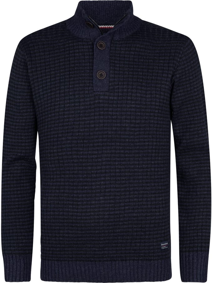 Petrol Industries - Heren Gebreide Trui Cheyenne - Blauw - Maat M