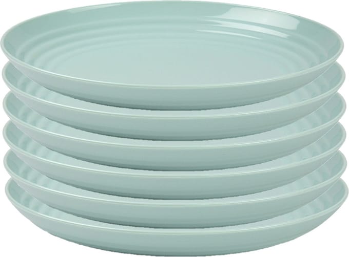 PlasticForte Rond bord/camping bord - 6x - D22 cm - mintgroen - kunststof