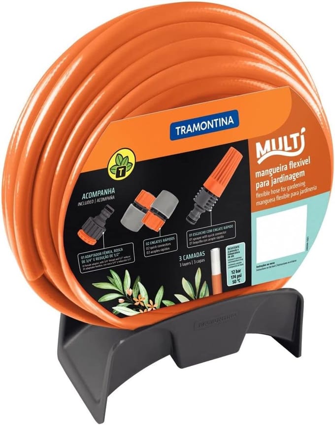 Flexibele Tuinslang - Waterslang Buiten - Tuin Besproeien - Inclusief Accessoires - 25 Meter Lengte - Oranje