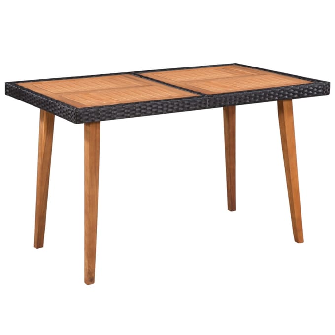 vidaXL - 5-delige - Tuinset - poly - rattan - zwart - en - bruin