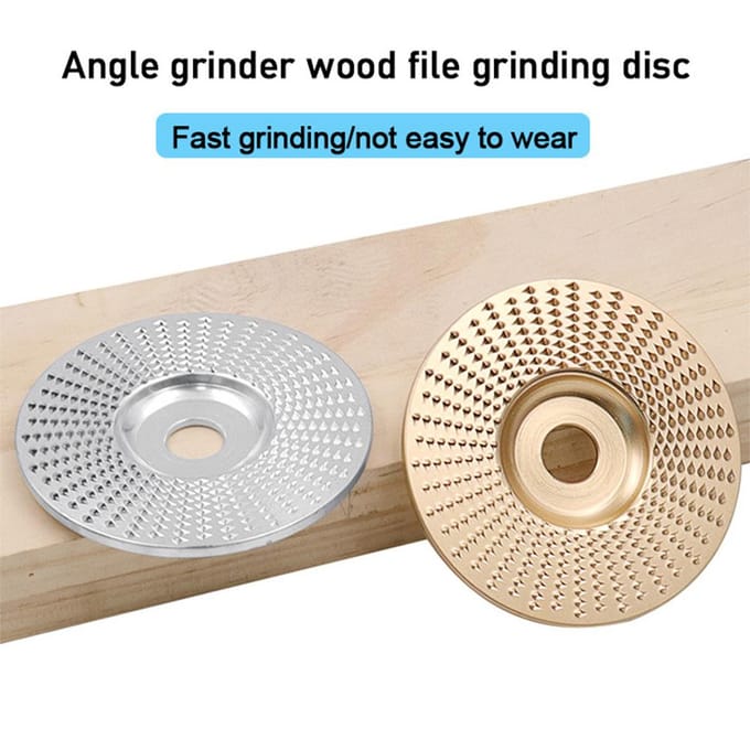 4 inch houtsnijschijf voor haakse slijper met 5/8 inch as houtbewerkingsschijf haaks slijpen Flat Surface goud