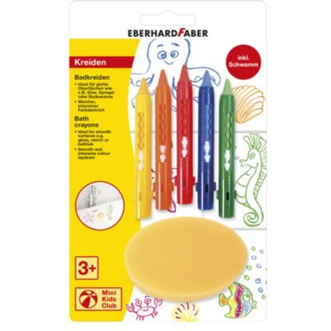 Eberhard Faber badkrijtjes - met spons - 5 stuks - EF-524105