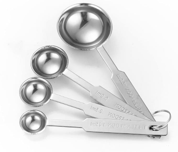 Dailygoods- Maatlepels Set van 4 - Roestvrij Staal