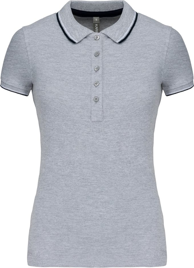 Kariban Damespolo korte mouwen K251 - Oxford Grey / Navy / White - S