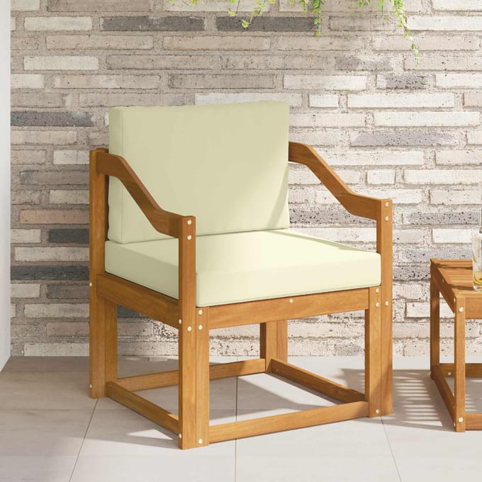 vidaXL - Buitensofa - Massief - Acacia - Hout - en - Polyester - Naturel